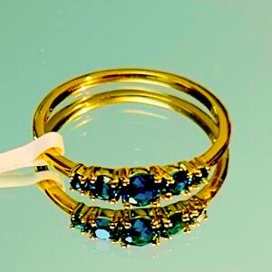 Genuine London blue topaz 14KGE over sterling silver 925